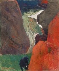 Paysage marin avec vache. Au bord de la falaise, 1888